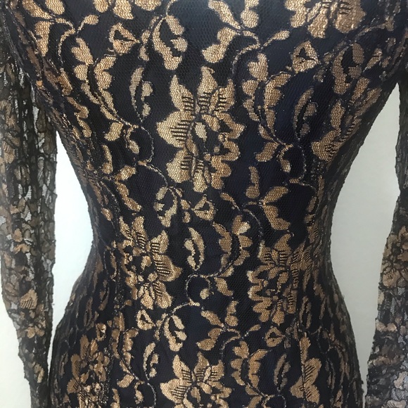 Beautiful Vintage Elegant mermaid dress black and copper - Picture 5 of 10